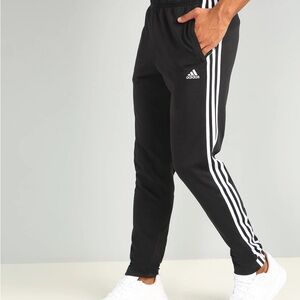 Adidas womens three stripe classic Black Track Pants zipper side skinny small
